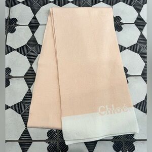 Chloé pink and white scarf